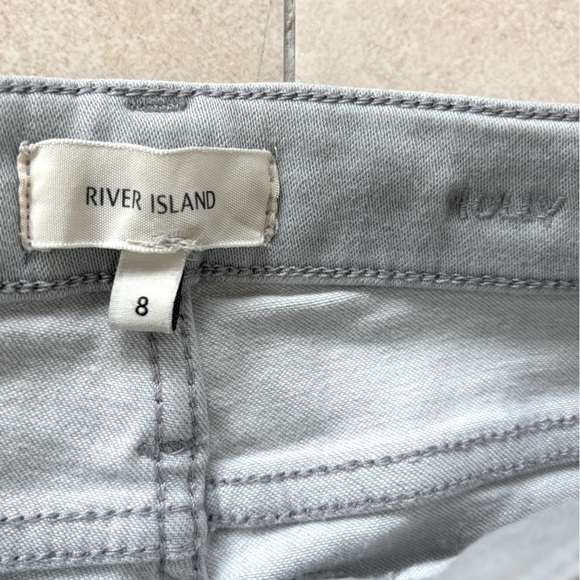 River Island Molly Skinmy Jeans Light Grey Wash UK8 - Picture 7 of 9